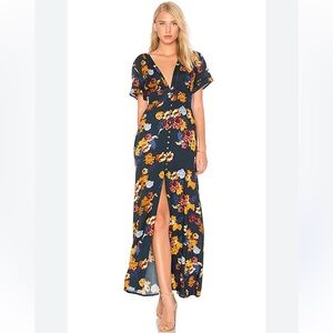 Cleobella Valentina Maxi Dress in Navy Floral Size Large. Like New